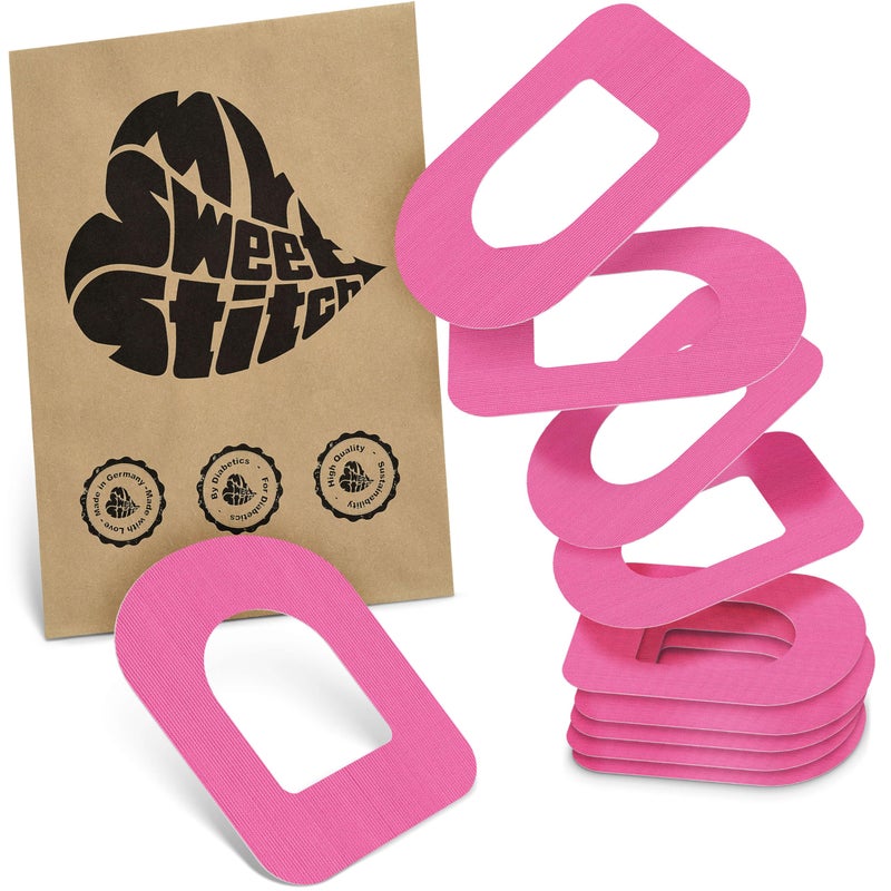 MySweetStitch - 10 x Omnipod Patches, Ring Patch Ã˜ 95 x 72mm, Waterproof, Breathable, Skin-Friendly, Made in Germany, Pink